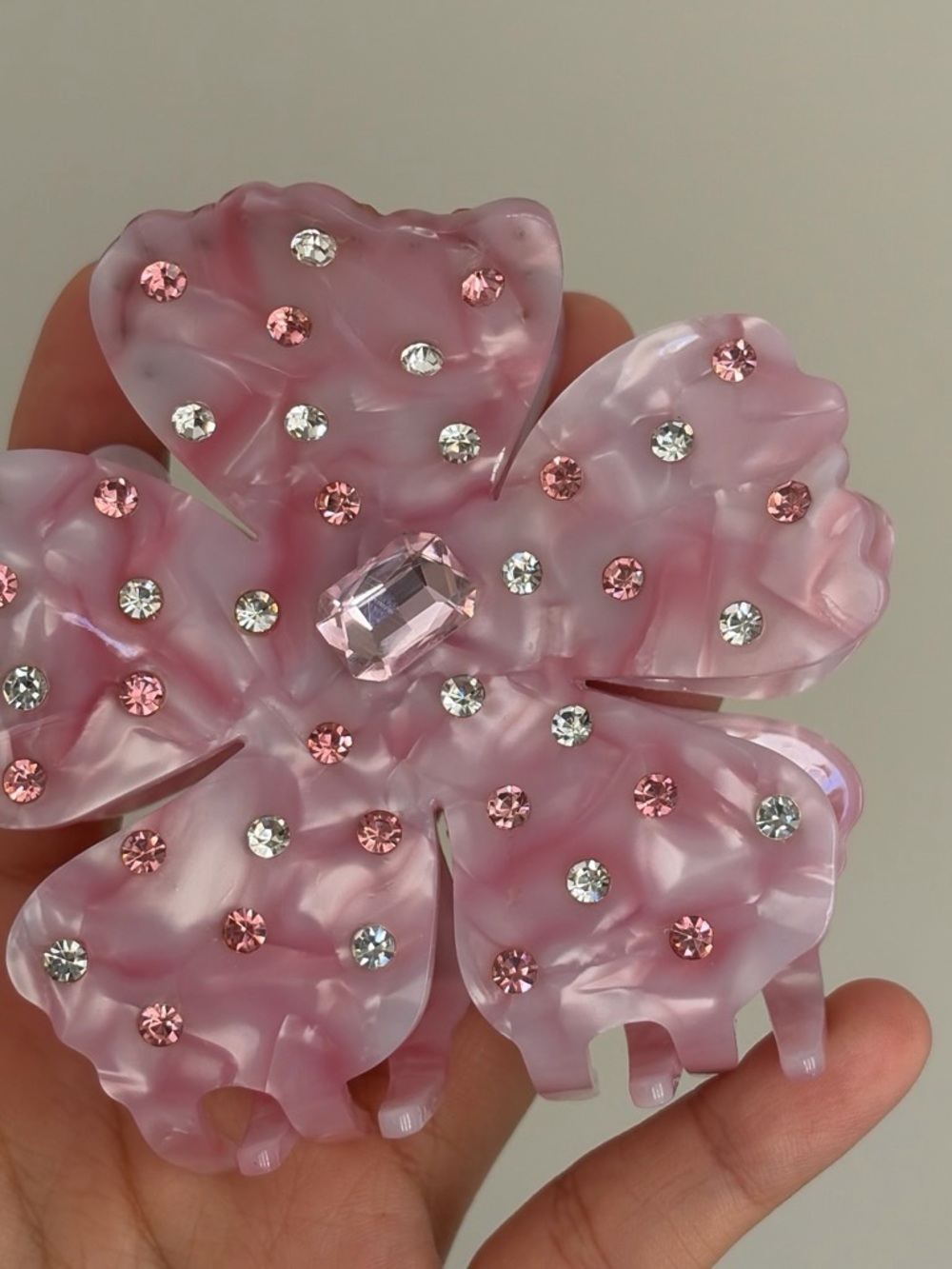 Pink Crystal Flower Hair Clip - flora hairclip by nana Jacqueline